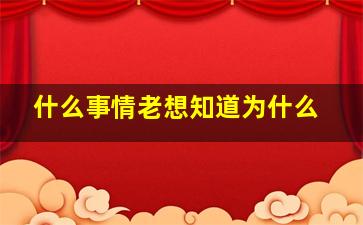 什么事情老想知道为什么