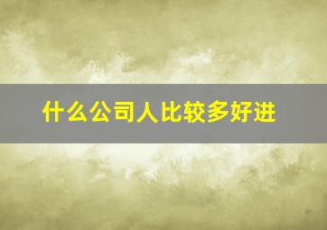 什么公司人比较多好进