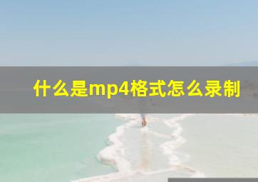 什么是mp4格式怎么录制