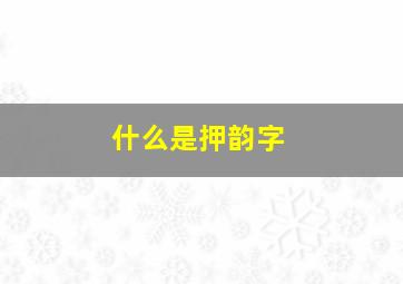 什么是押韵字