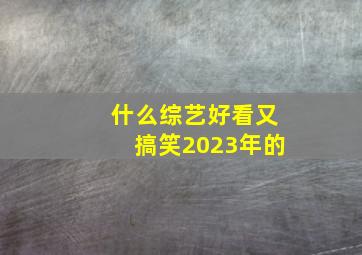 什么综艺好看又搞笑2023年的