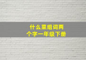 什么菜组词两个字一年级下册