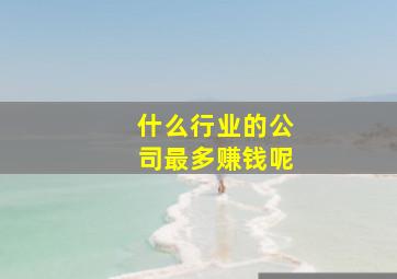 什么行业的公司最多赚钱呢