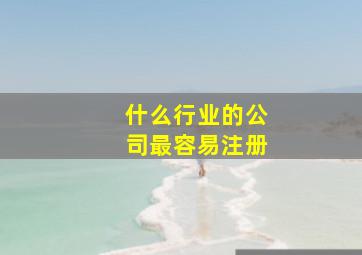 什么行业的公司最容易注册