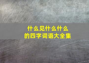 什么见什么什么的四字词语大全集