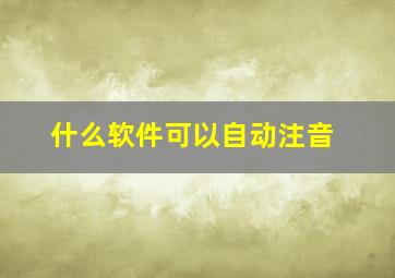 什么软件可以自动注音