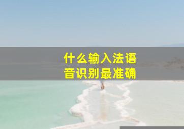 什么输入法语音识别最准确