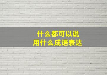 什么都可以说用什么成语表达