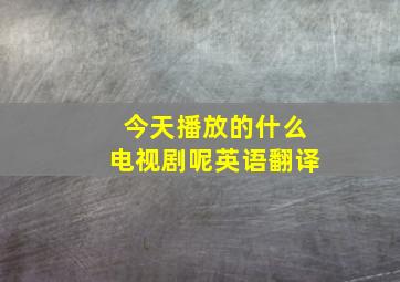 今天播放的什么电视剧呢英语翻译