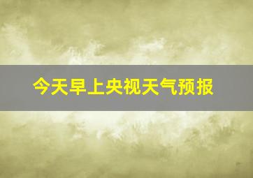 今天早上央视天气预报