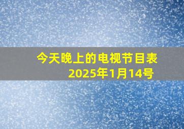 今天晚上的电视节目表2025年1月14号