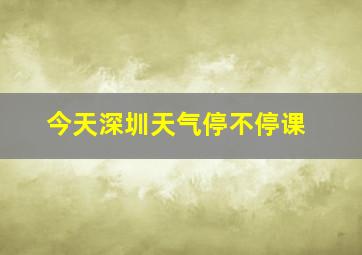 今天深圳天气停不停课