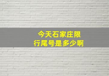 今天石家庄限行尾号是多少啊