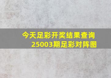 今天足彩开奖结果查询25003期足彩对阵图