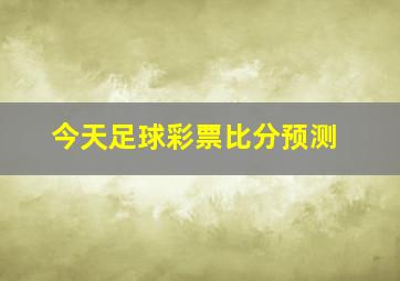 今天足球彩票比分预测