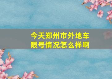 今天郑州市外地车限号情况怎么样啊