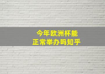 今年欧洲杯能正常举办吗知乎