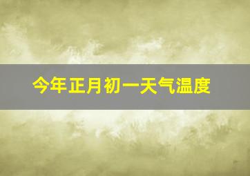 今年正月初一天气温度