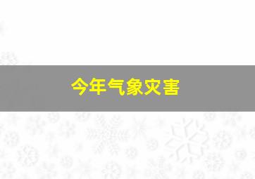 今年气象灾害