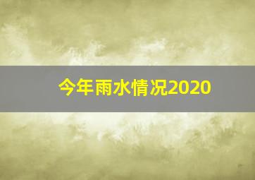 今年雨水情况2020