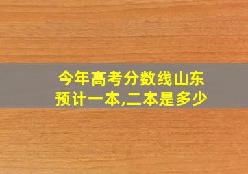 今年高考分数线山东预计一本,二本是多少