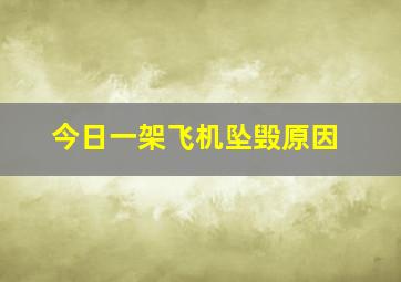 今日一架飞机坠毁原因