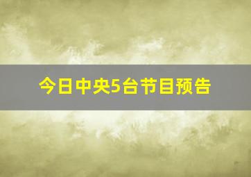 今日中央5台节目预告