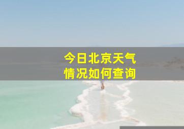 今日北京天气情况如何查询