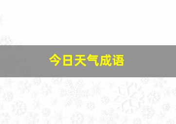 今日天气成语