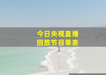 今日央视直播回放节目单表