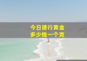 今日建行黄金多少钱一个克