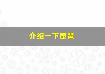 介绍一下琵琶