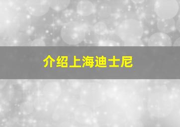 介绍上海迪士尼