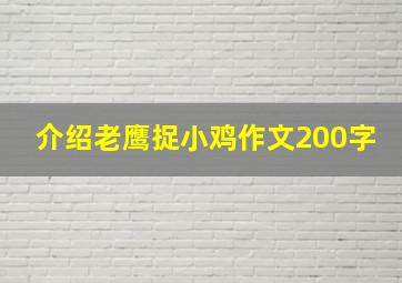 介绍老鹰捉小鸡作文200字