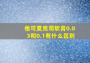 他可莫克司软膏0.03和0.1有什么区别