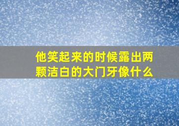 他笑起来的时候露出两颗洁白的大门牙像什么