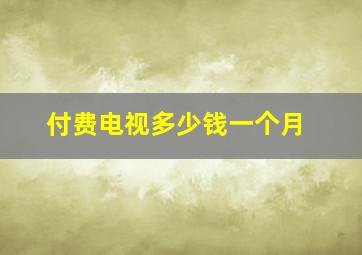 付费电视多少钱一个月