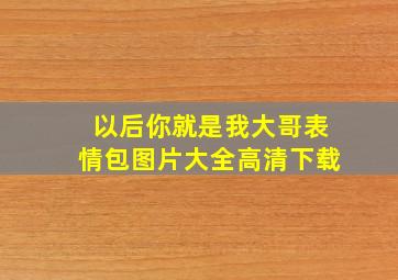 以后你就是我大哥表情包图片大全高清下载