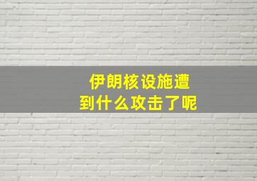 伊朗核设施遭到什么攻击了呢