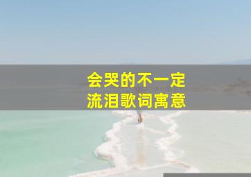 会哭的不一定流泪歌词寓意