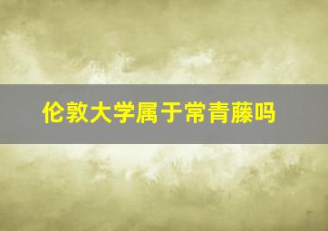 伦敦大学属于常青藤吗