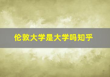 伦敦大学是大学吗知乎