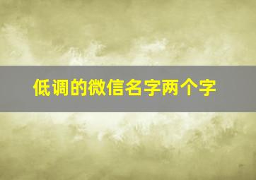 低调的微信名字两个字