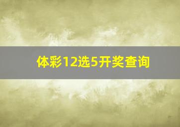 体彩12选5开奖查询