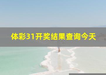 体彩31开奖结果查询今天