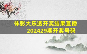 体彩大乐透开奖结果直播202429期开奖号码