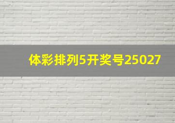 体彩排列5开奖号25027