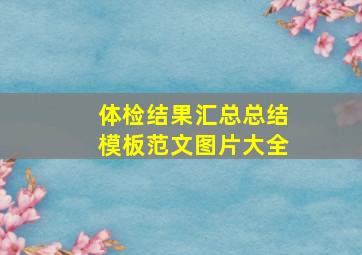 体检结果汇总总结模板范文图片大全