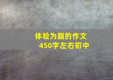 体验为题的作文450字左右初中