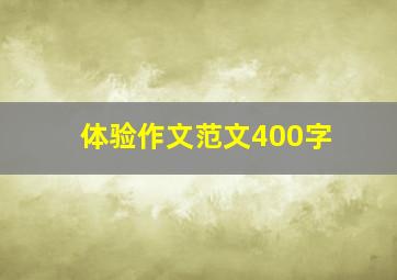 体验作文范文400字